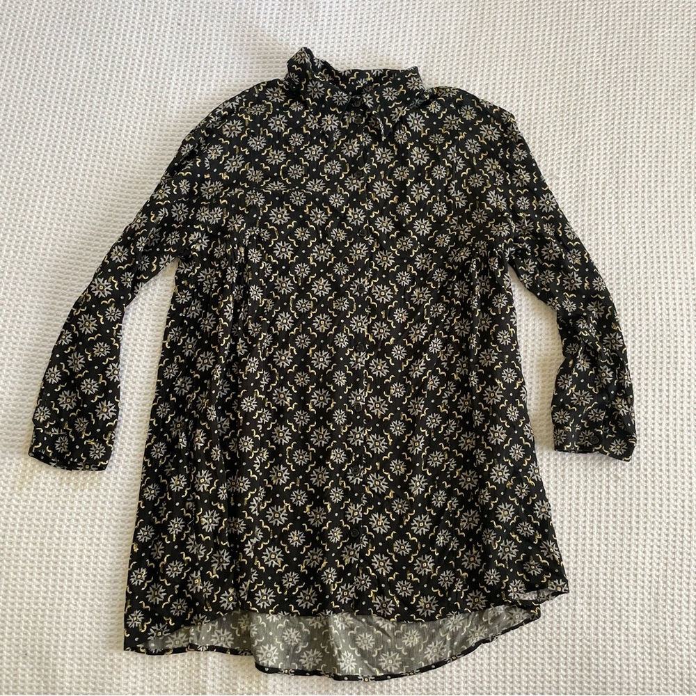 Women’s Zara Tunic Button Down Shirt Size Large